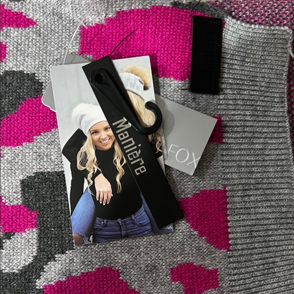 Pink and Gray Women's Scarf